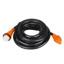 Cable de extensión de RV 50amp de 30 pies para la autocaravana para autocaravana con enchufe de mango de agarre, conector de bloqueo, negro